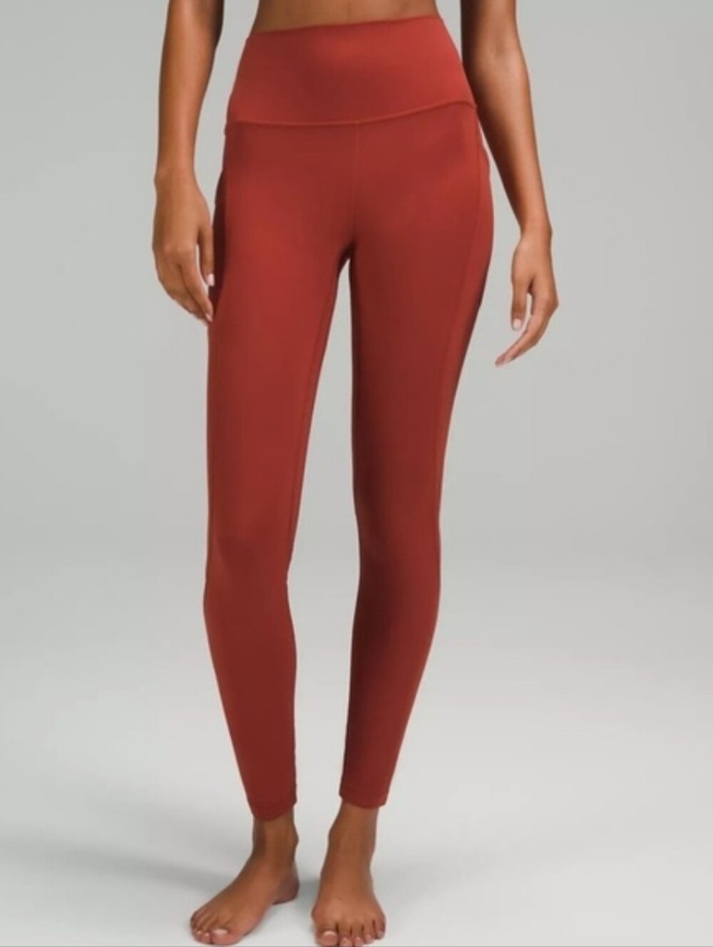 Lululemon Athletica Invigorate HR Tight Size 8 Nylon And Lycra dark Orange Rust